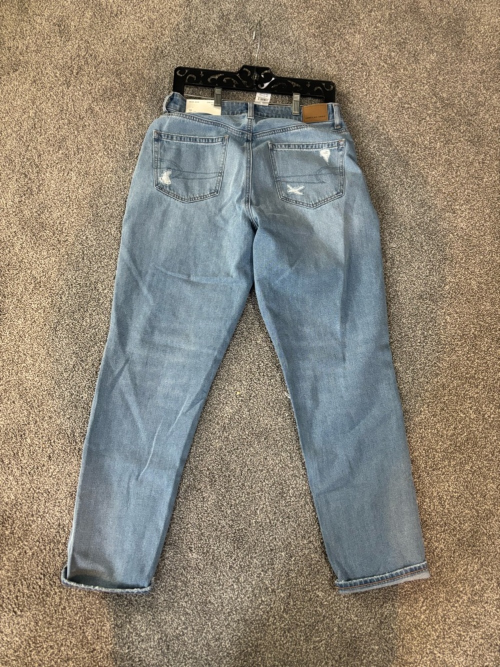 American Eagle Outfitters Light Blue Distressed Mom Jeans - Picture 2 of 5